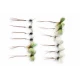 12 Mixed Barbless Mayflies, Grey, Green & Spent
