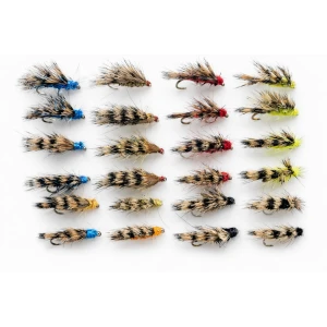 24 Barbless Sedgehog Flies - 6  Colours