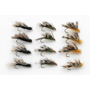 12 Barbless Sedgehogs - Black, Olive & Orange