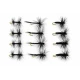 12 Barbless Dry Flies - Spider,Gnat & Knotted Midge