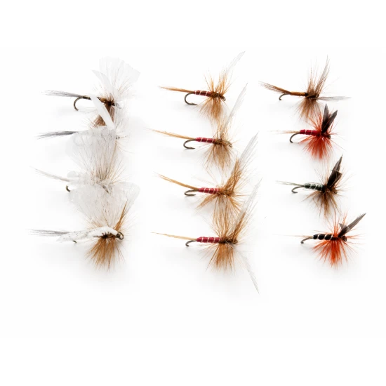 12 Dry Flies - Lunns Particular, Houghton Ruby, Spinners