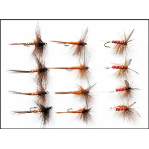 12 Dry Spinners, Orange, Sherry & Red Spinner