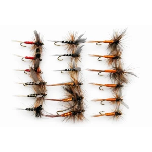 18 Barbless Dry Flies, Mixed Spinners