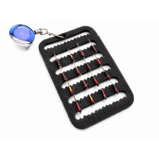 16 Tungsten Perdigon Nymph on a Fly Patch with a Zinger