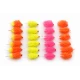 24 Barbless UV Tailed Blobs - Chartreuse, Orange, Pink, Orange/Yellow