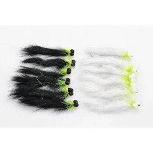 12 Barbless Booby Snake Zonkers White & Black Booby
