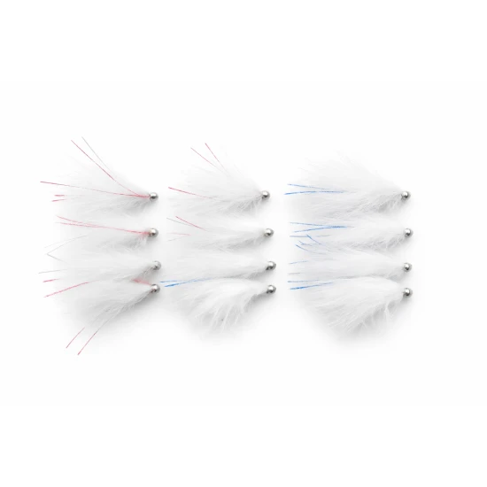 12 Barbless Blue and Red flash  Cats Whiskers,