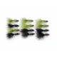 12 Barbless Hothead Flash Damsels - Olive & Black