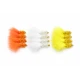 18 Barbless Goldhead Fritz ,White/Yellow/Orange