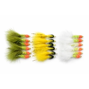 18 Barbless Goldhead Special Damsels - White, Sunburst, Deadly