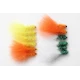 12 Barbless Goldhead Fritz,Orange,Yellow & Green White