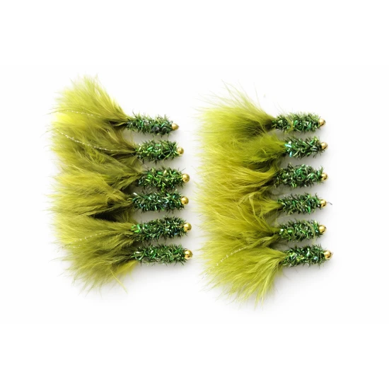 12 Barbless Goldhead Fritz,Olive and Olive Variant