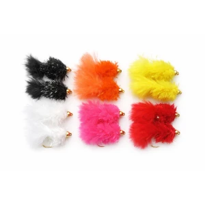 12 Barbless Mixed Colour Goldhead Hot Blobs