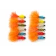 12 Barbless Humungous - Mixed Orange Tails