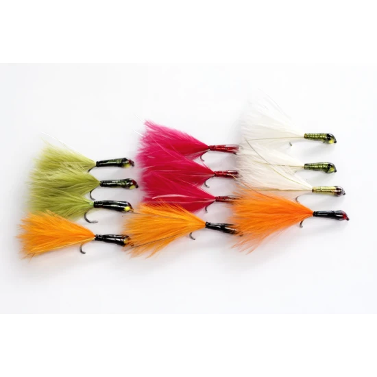 12 Barbless Marabou Stalking Bugs