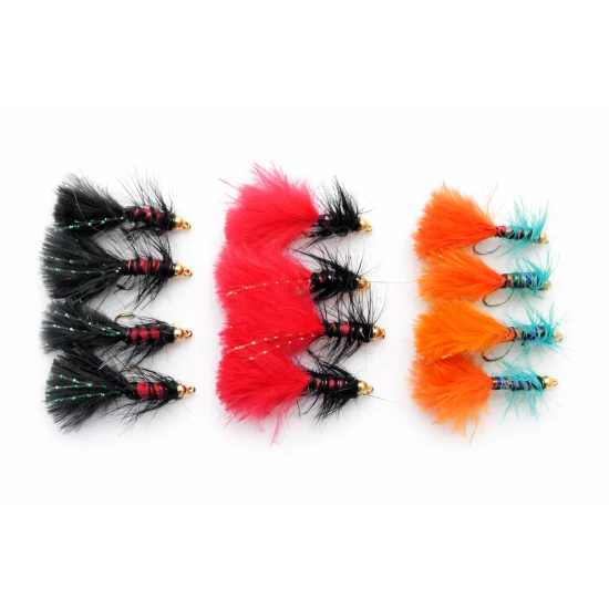 12 Barbless Mini Dancer - Black/Red,Black,Orange & Blues
