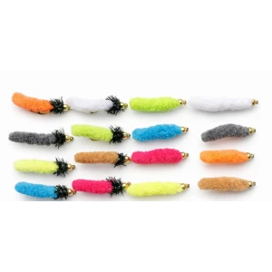 16 Barbless Mop Flies, Goldhead & Fritz Mixed