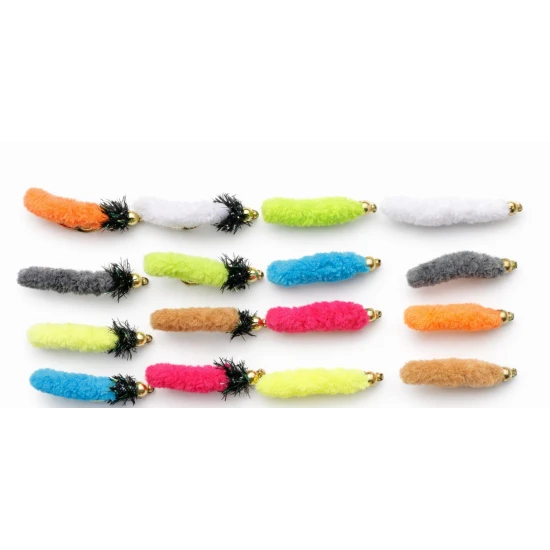 16 Barbless Mop Flies, Goldhead & Fritz Mixed