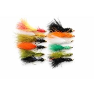 12 Barbless Mixed Lure,Dancer,Nomad & Flash Damsels