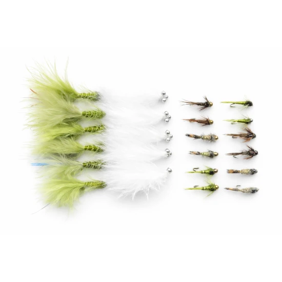 24 Barbless Winter Top Sellers -  Goldhead Olive Damsels, Cats, GH Nymphs, Tungsten Nymphs
