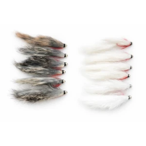 12 Barbless Goldhead Zonkers, Natural and White