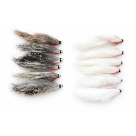 12 Barbless Goldhead Zonkers, Natural and White