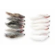 12 Barbless Goldhead Zonkers, Natural and White
