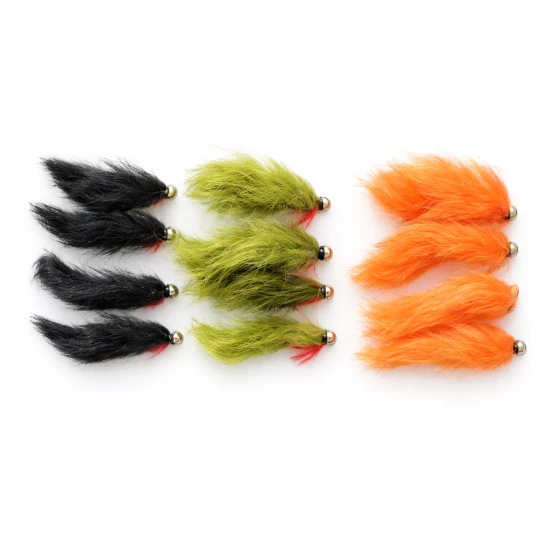 12 Barbless Goldhead Zonkers,Olive,Orange,Black