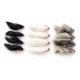 12 Barbless Goldhead Zonkers,White & Natural,Black