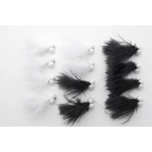 12 Barbless Booby Cats Whiskers - Black and White