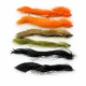6  Barbless Humongous Double hook Snakes -Orange, Olive & Black