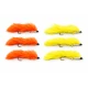 6 Barbless Snake Zonkers -Orange  & Yellow