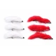 6 Barbless Snake Zonkers - Red & White
