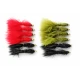 12 Barbless Goldhead Woolly Buggers, Black Olive and Red