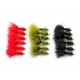 18 Barbless Goldhead Woolly Buggers - Red, Olive, Black