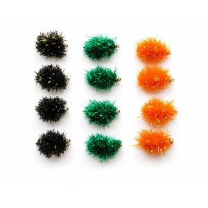 12  Goldhead Egg Fritz, Orange, Black, Green