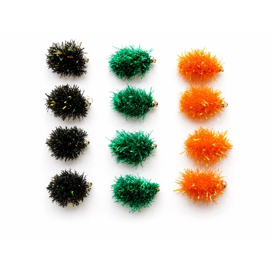 12  Goldhead Egg Fritz, Orange, Black, Green