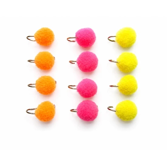 12 Chenille Eggs - Pink, Orange & Yellow