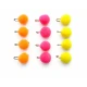12 Chenille Eggs - Pink, Orange & Yellow