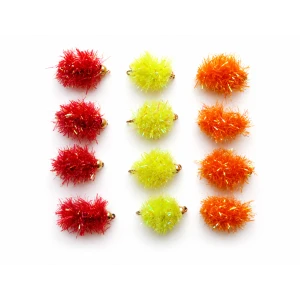 12 Goldhead Egg Fritz, Red,Yellow & Orange