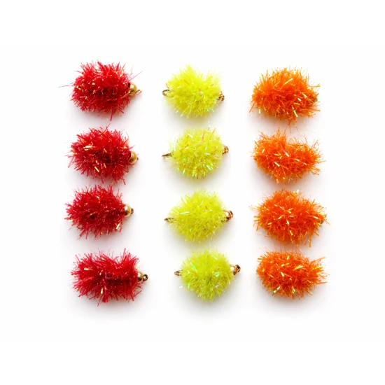 12 Goldhead Egg Fritz, Red,Yellow & Orange