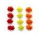 12 Goldhead Egg Fritz, Red,Yellow & Orange
