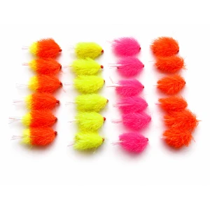 24 UV Tailed Blobs - Chartreuse, Orange, Pink, Orange/Yellow