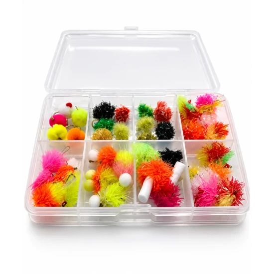 40 Egg and Blob Flies - Compartment Pocket Box