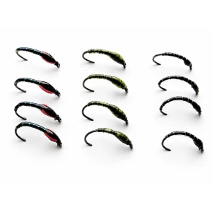 12 BARBLESS Epoxy Buzzer - Black, Olive and Sparkle