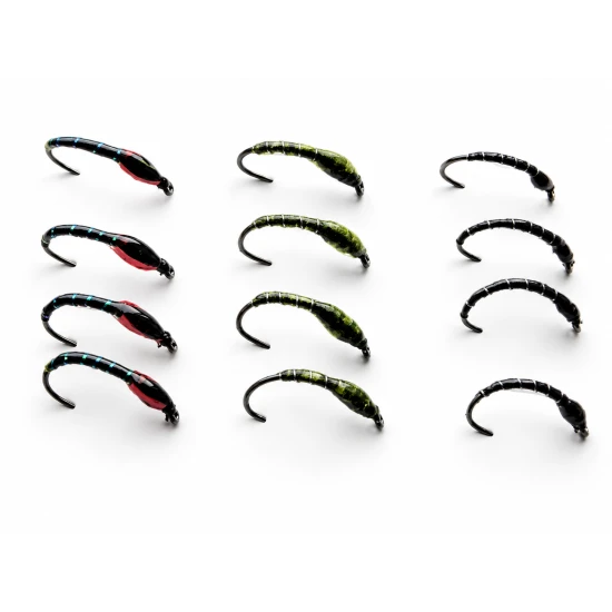 12 BARBLESS Epoxy Buzzer - Black, Olive and Sparkle