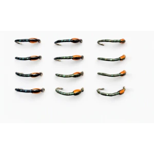 12 Epoxy Sparkle Buzzers - olive, black, olive with breathers.