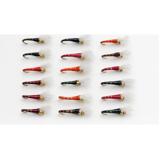 18 Goldhead Glass Epoxy - Red, Olive, Orange, Gold, Black