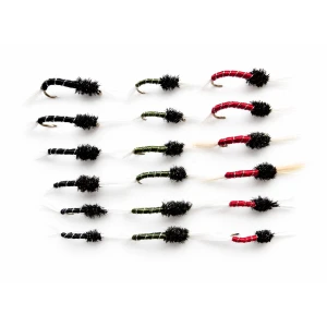 18 Standard Thorax Buzzers Black, Olive and Red