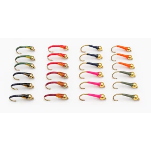 24 Goldhead Buzzer Flies Stripe & SBK